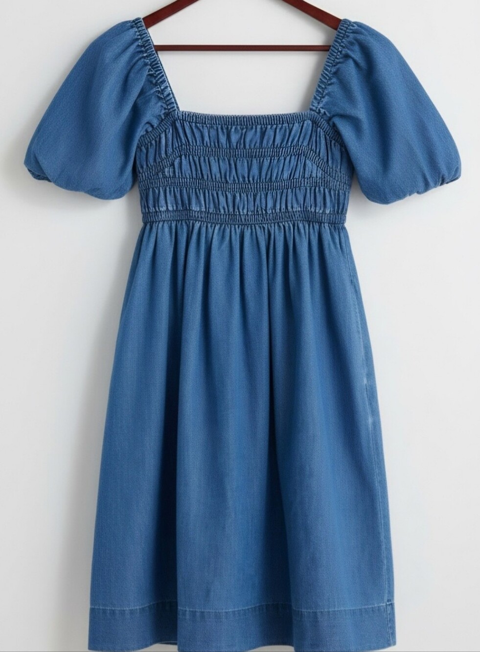 Free Assembly Women's and Women's Plus Puff Sleeve Peasant Mini Dress